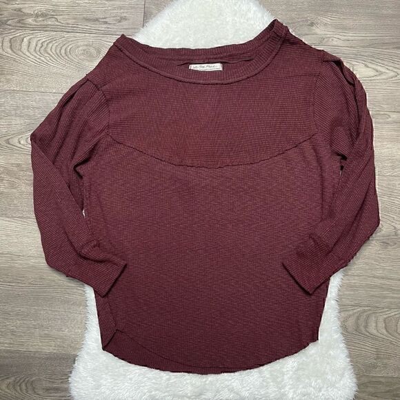 We the Free Sweater Womens XS Red Long Sleeve Og Thermal Pullover - Picture 2 of 11